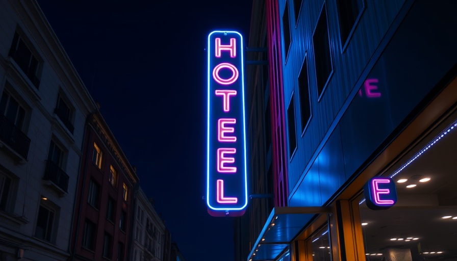 Neon hotel sign glowing at night, Hotel Safety Tips for Travelers
