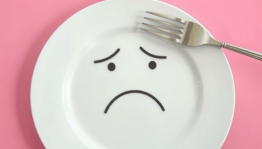 Sad face plate symbolizing Western diet effects on mental health.
