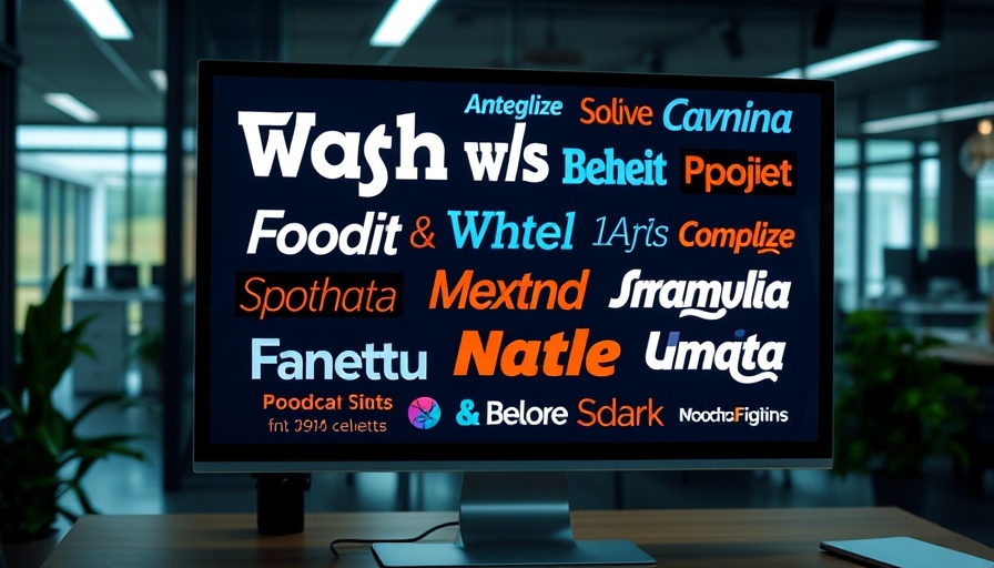 Variety of digital fonts in digital marketing on screen.