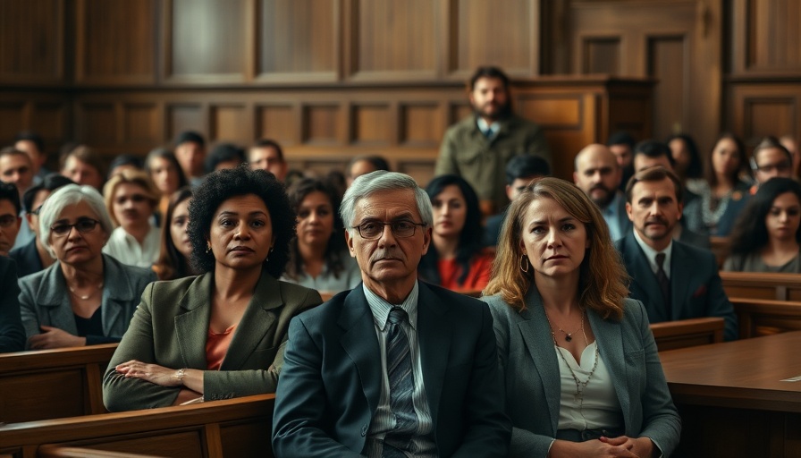 Courtroom scene depicting Volkswagen trial verdict.