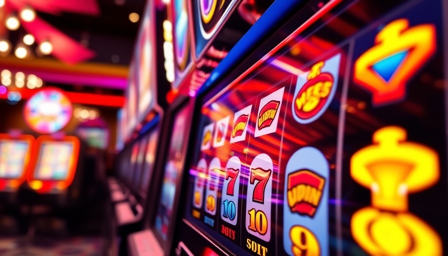 Slot machine showcasing winning combination in a casino setting.