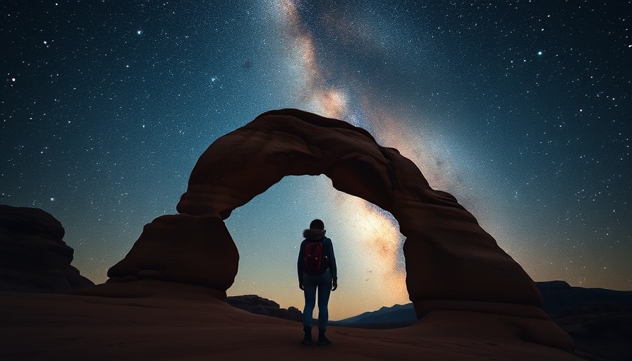 Solo female travel in Utah under starry night sky.
