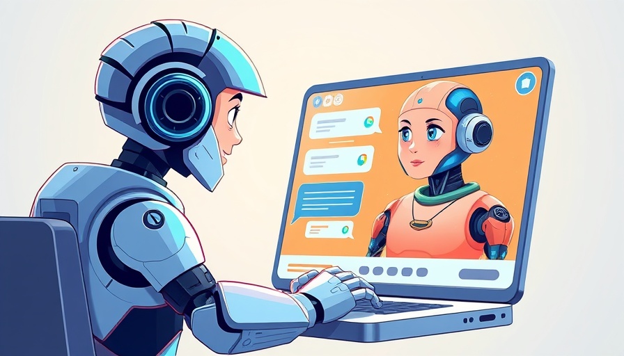 Futuristic AI chatbot interaction on laptop, representing Google's AI search shift.