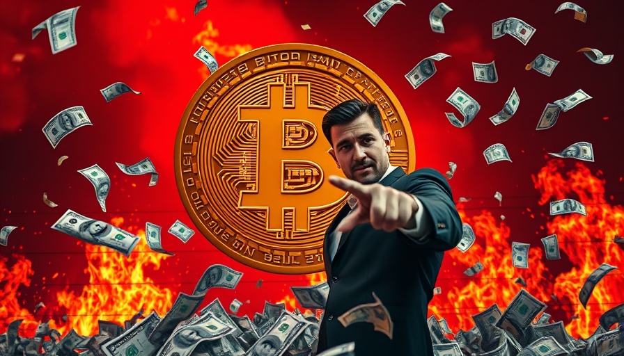 Dramatic scene with Bitcoin symbol and fiery background related to cryptocurrency education.