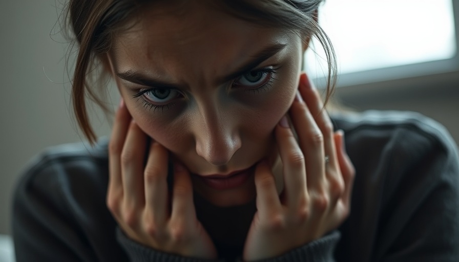 Concerned young woman reflecting anxiety disorders.