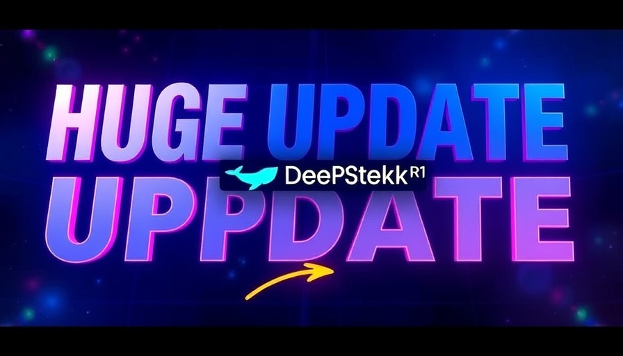 Deepseek R1-0528 update announcement graphic with logo.