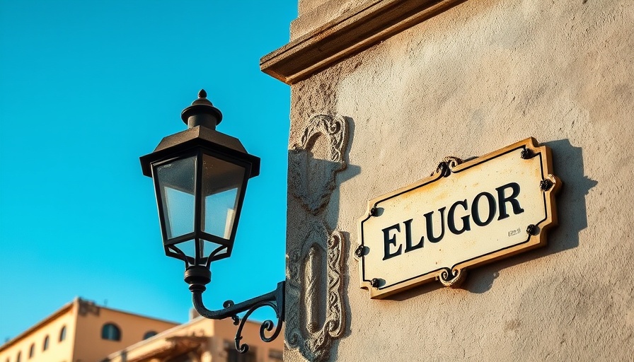 Charming street lamp and sign exemplify Uruguay's historic allure.