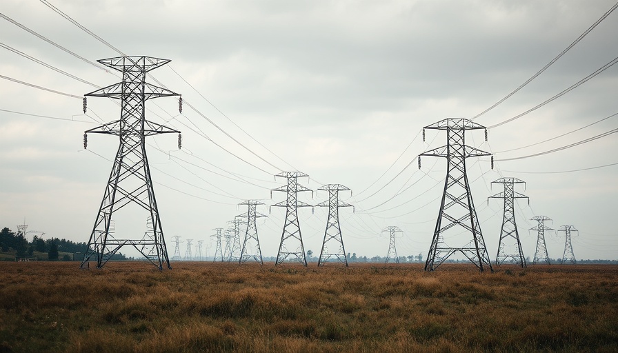 Electricity pylons symbolize Southern Africa energy crisis.