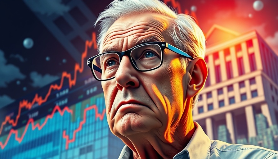 Warren Buffett ponders market collapse with Berkshire signs and cash.