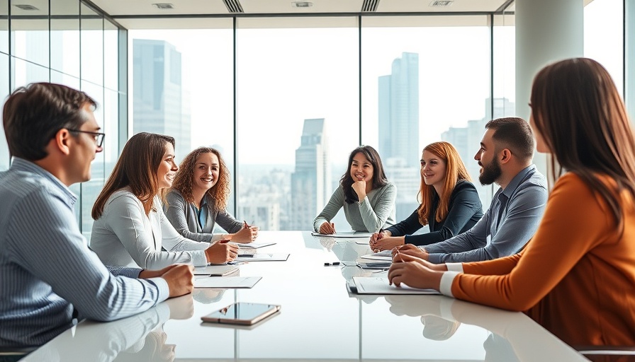 Diverse team in modern meeting discussing business plan for 2025.