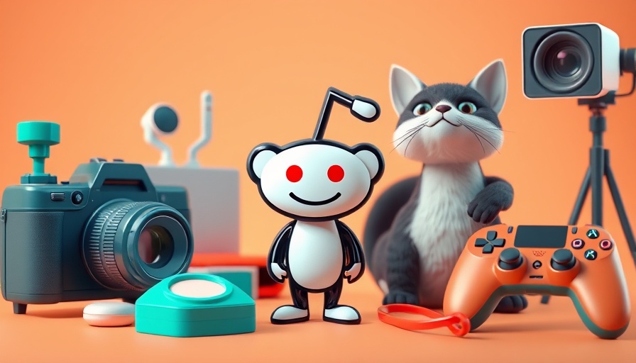 3D objects with Reddit logo for digital marketing strategies.