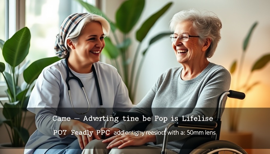 PPC advertising for home care agencies: caregiver and elderly woman.