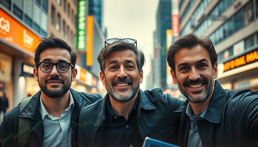 Bitcoin's next catalyst visual with reacting men and digital graphics.