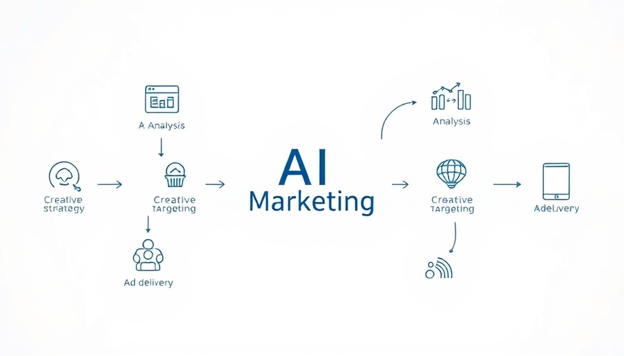 AI in digital marketing process infographic highlighting key elements.