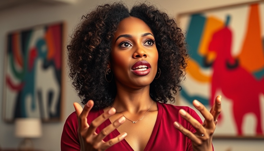 Woman discussing coping strategies for emotional well-being in a bright room.