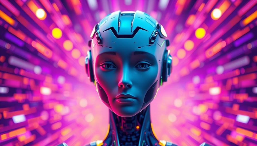 AI in digital marketing graphic with tech-inspired background.