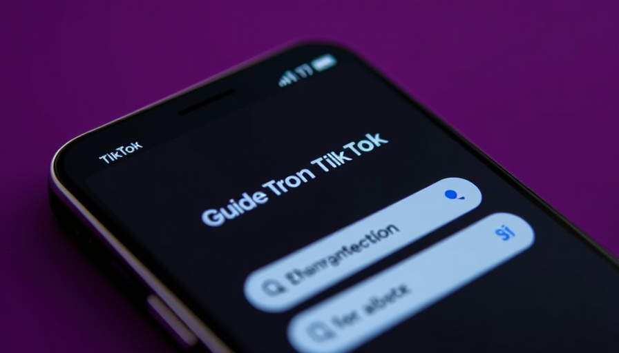 TikTok search ads guide on smartphone screen with purple background.