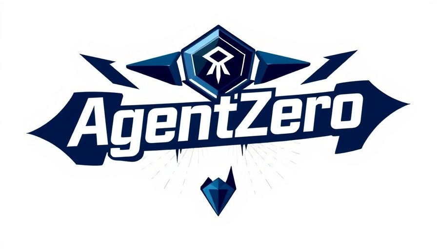 Agent Zero logo with bold graphic design and arrow, modern style.