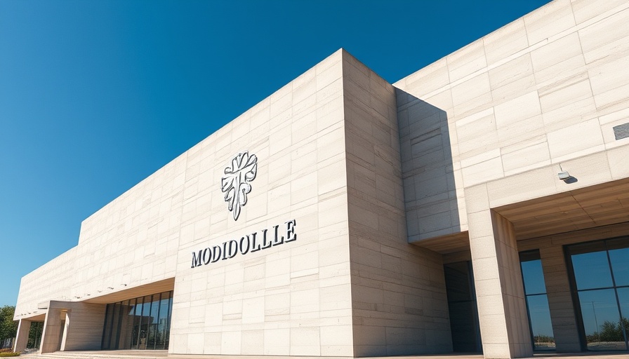 Facade of Modimolle Local Municipality building with geometric patterns
