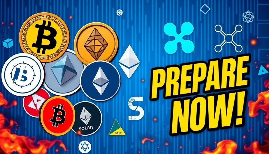 Crypto market alert with cryptocurrency logos and urgent message.