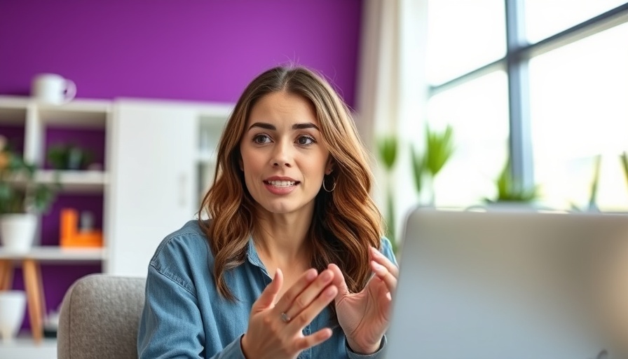 Young woman explaining sustainable income in cryptocurrency on a call.