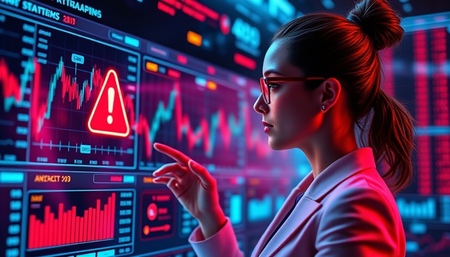 Futuristic interface for options trading alert services with businesswoman