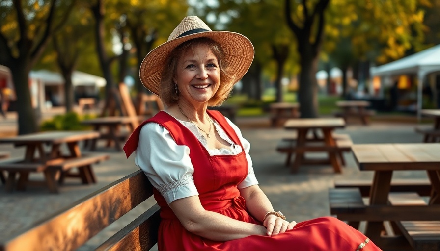 Woman in Bavarian dress at Erlanger Bergkirchweih festival.