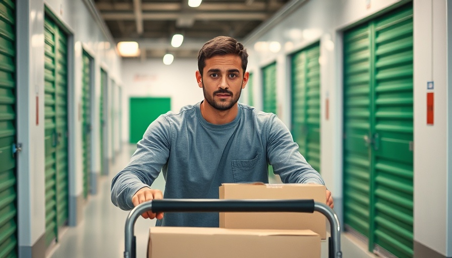 Local SEO for Moving Companies: Man with boxes in storage.