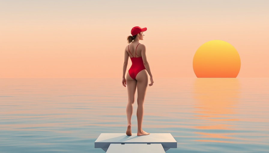 Mindfulness and Resilience: Diver poised against sunset.
