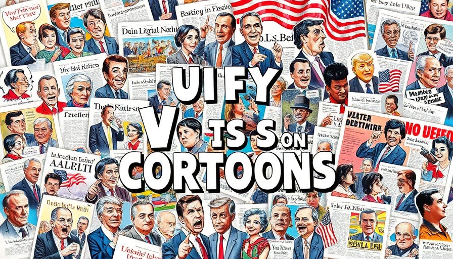 Collage of political cartoons, U.S. Politics Today Global Perspectives.