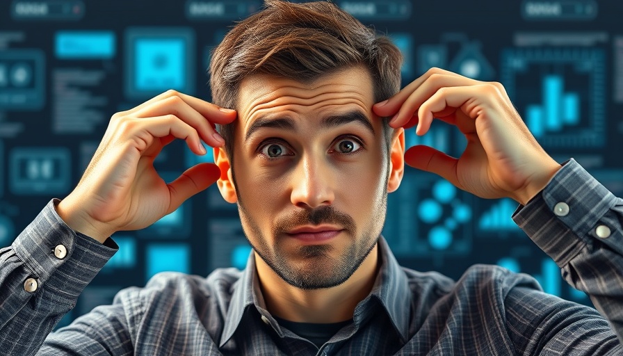 Confident man with tech icons in AI Automations for Marketing.