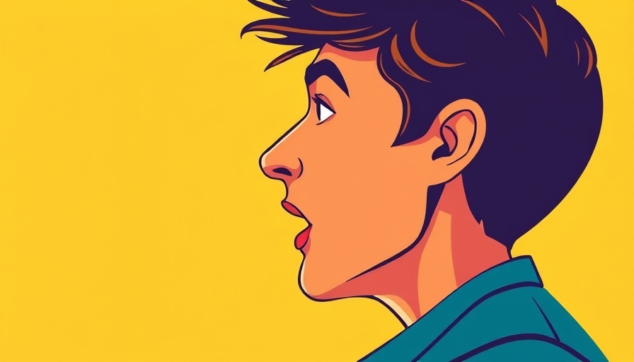 Dynamic illustration of a person speaking, minimal design