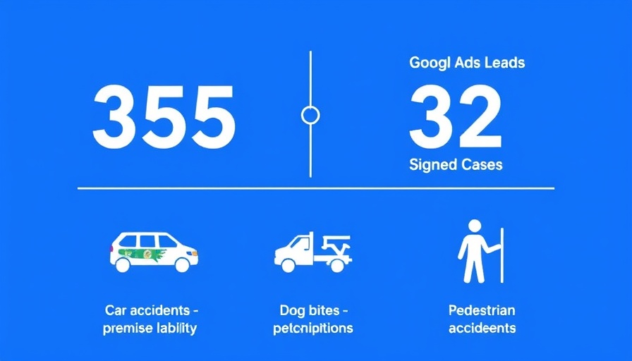 Infographic of MVA Leads from Google Ads with case breakdown.