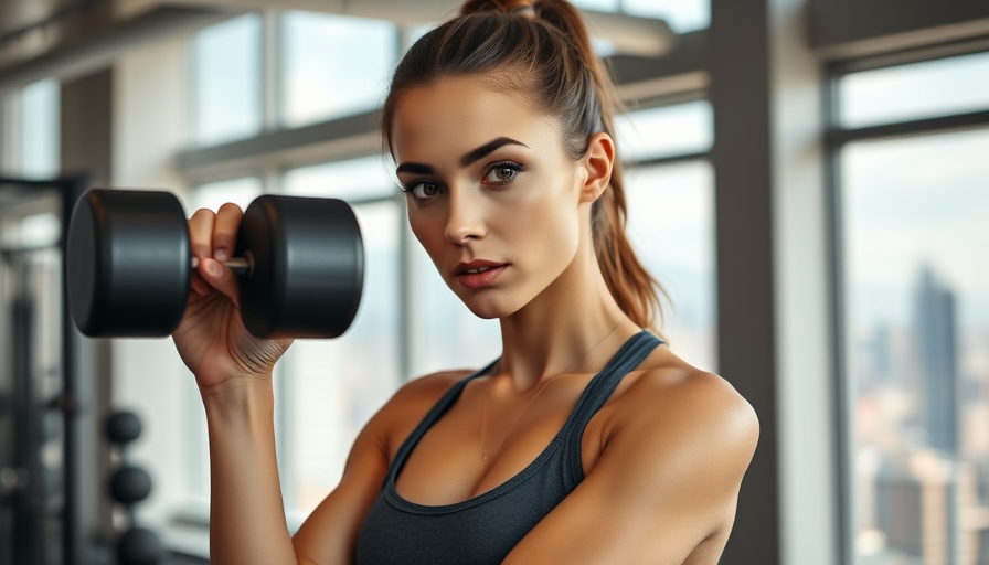 Wellness strategies for traveling families: Woman lifting weights in gym