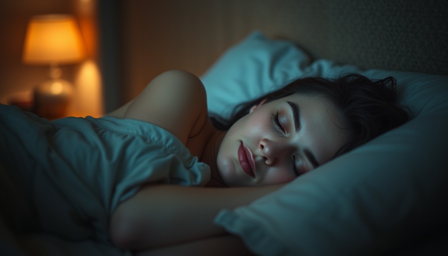 Peaceful woman sleeping at night in a cozy bedroom.
