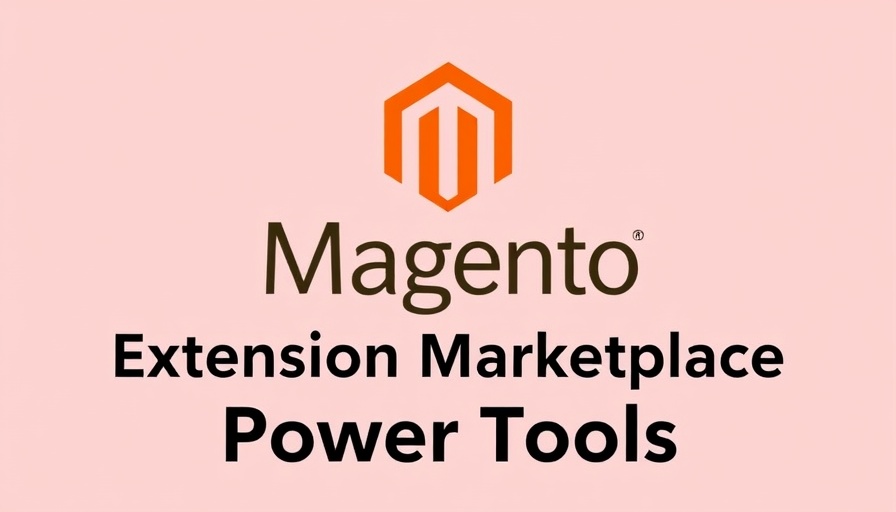 Magento extension marketplace power tools promotional image with logo.