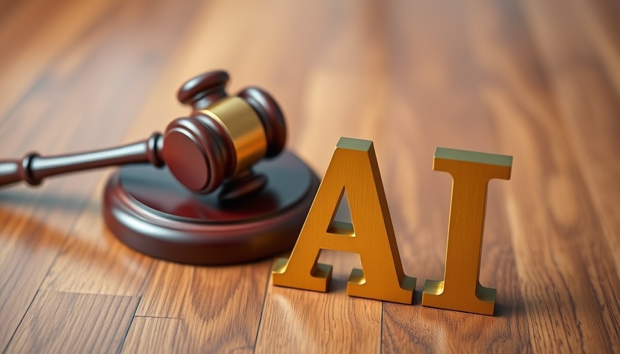 Gavel poised over AI text on wooden floor, symbolizing AI-generated citations.
