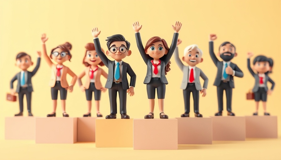 3D cartoon business figures standing on podiums, illustrating ranking concepts.