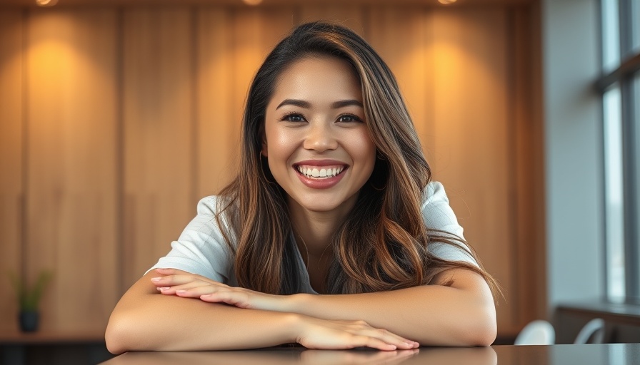 Smiling woman in indoor setting related to addiction treatment.