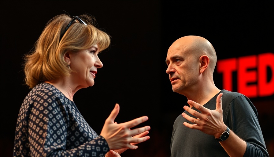 Speakers discussing bad boss syndrome on TEDx stage.