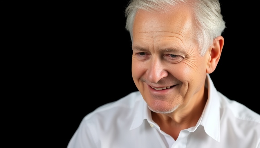 Portrait of smiling older man in white shirt, South African politics.