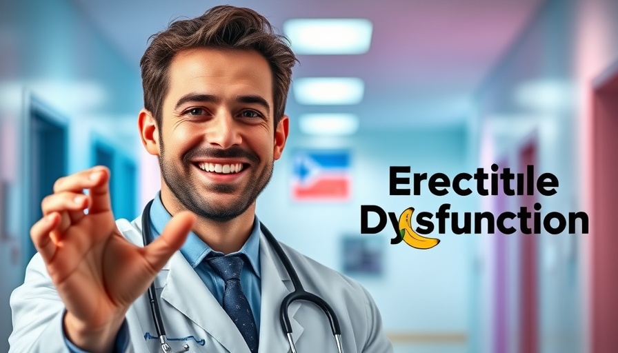 Young doctor discusses erectile dysfunction solutions in hospital.