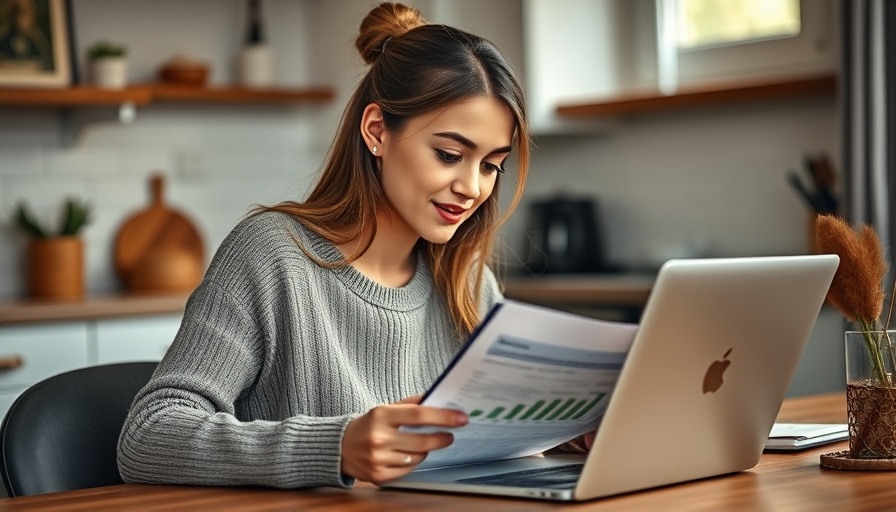 Young woman engaged in wealth management during stock market volatility.