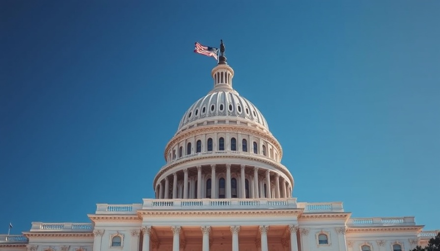 Majestic view of US Capitol building under blue sky