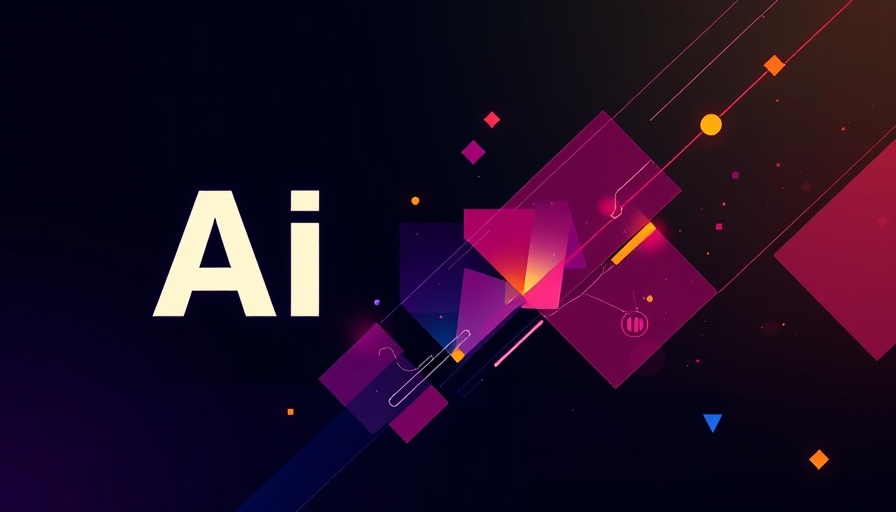 Abstract AI in digital marketing design with geometric shapes