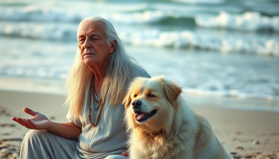 Substance abuse recovery serenity by the ocean with a dog.