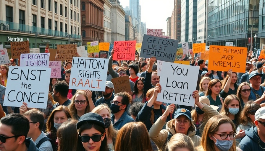 Nigerian democracy protests with active participants holding signs advocating rights.