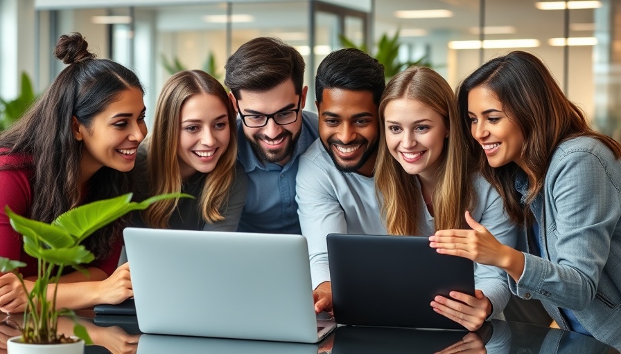 Lead Finder Tools: Social media managers engaging over a laptop.