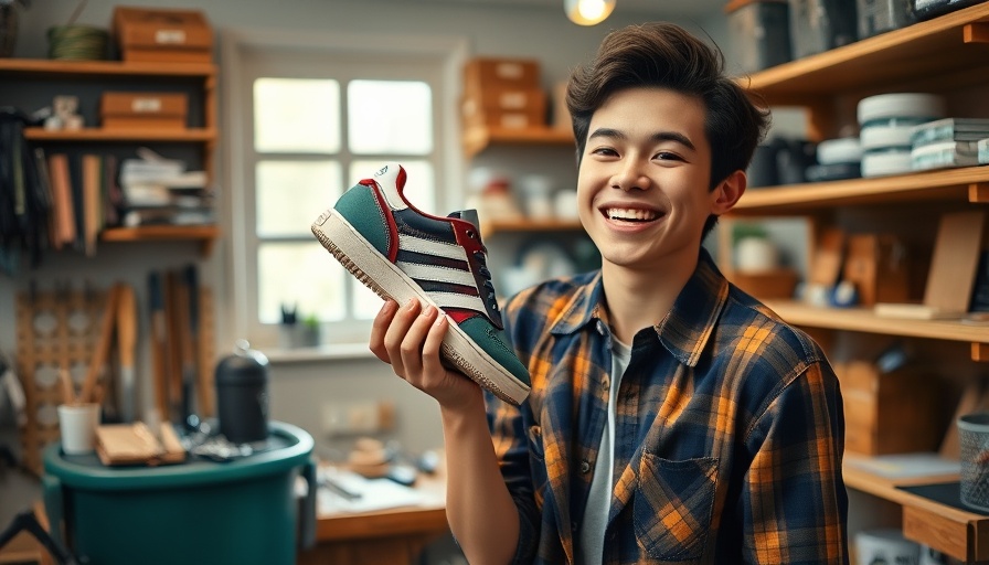 Small Business shoe upcycling workshop with young entrepreneur.