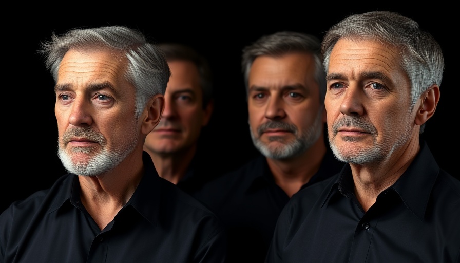 Middle-aged men in black shirts in a professional studio setting symbolizing entrepreneurship.